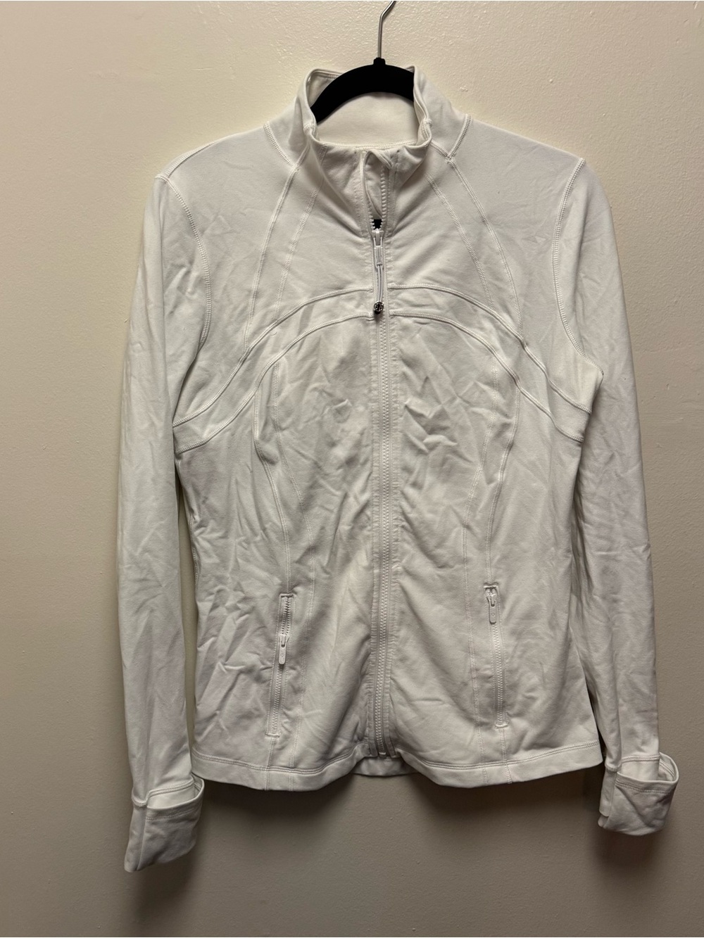 White Lululemon Scuba Zip Up Jacket Size 12
